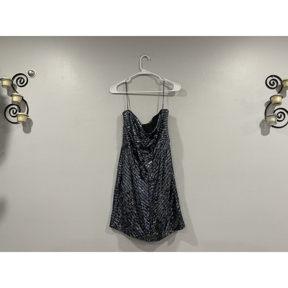 Ramy Brook Daya Mirrored Strapless Mini Dress Teal Party Sz 6 NEW